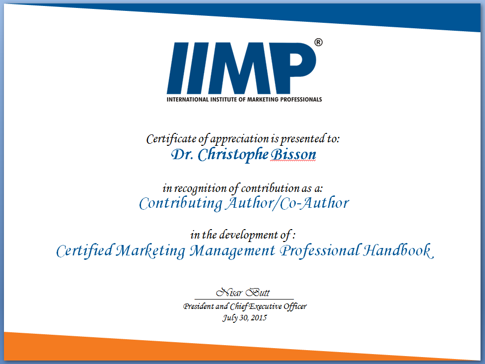 The IIMP® Honours CMMP Contributors - IIMP® - International Institute ...